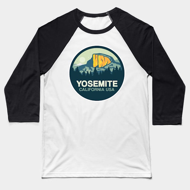 Yosemite National Park Baseball T-Shirt by PaletteDesigns
